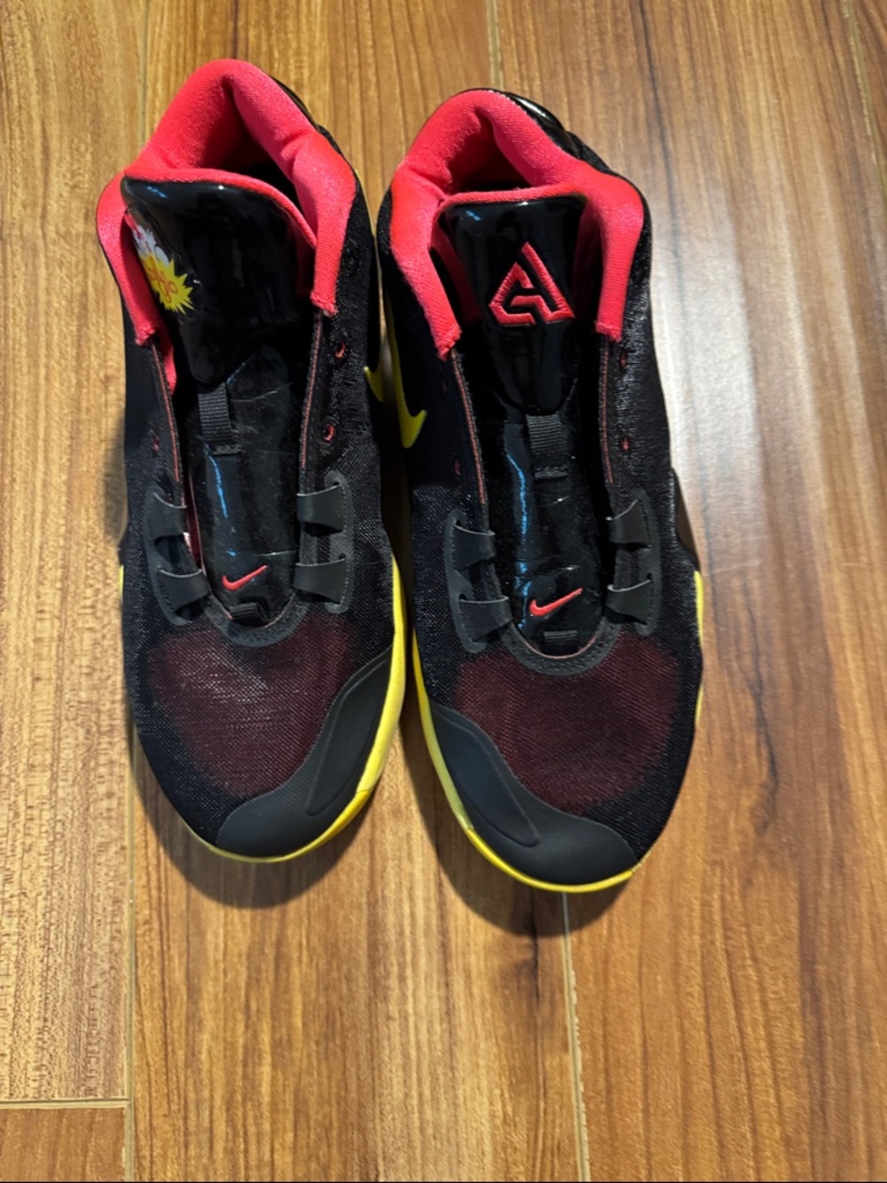 Nike Giannis Zoom  Freak 1 Kids Black, Red & Yellow Low-Top Sneakers